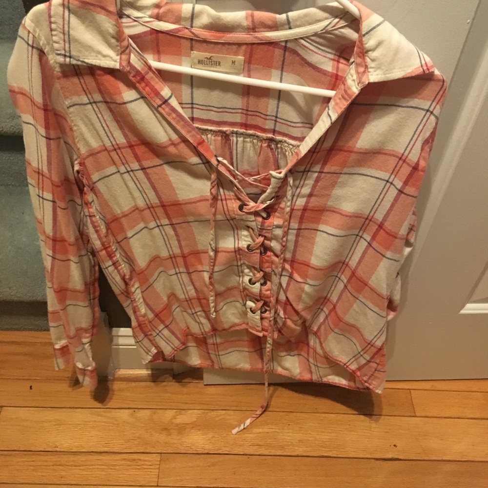 Plaid corset blouse